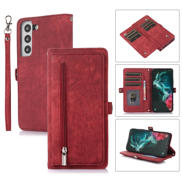 Zipper Card Slot Buckle Wallet Leather Phone Case, For Samsung Galaxy Note20 Ultra, For Samsung Galaxy S10, For Samsung Galaxy S20+, For Samsung Galaxy S21, For Samsung Galaxy S21+
