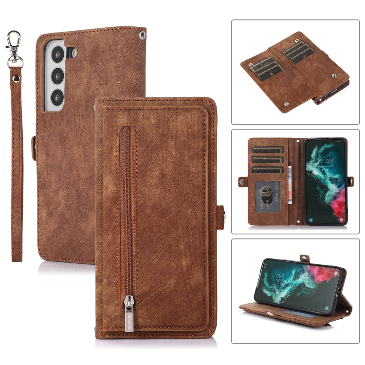 Zipper Card Slot Buckle Wallet Leather Phone Case, For Samsung Galaxy Note20 Ultra, For Samsung Galaxy S10, For Samsung Galaxy S20+, For Samsung Galaxy S21, For Samsung Galaxy S21+