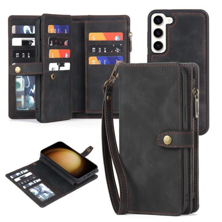 Zipper Wallet Magnetic Detachable Leather Phone Case, For Samsung Galaxy S23 5G, For Samsung Galaxy S23+ 5G, For Samsung Galaxy S23 Ultra 5G, For Samsung Galaxy S22 5G, For Samsung Galaxy S22+ 5G, For Samsung Galaxy S22 Ultra 5G, For Samsung Galaxy S21...
