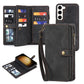 Zipper Wallet Magnetic Detachable Leather Phone Case, For Samsung Galaxy S23 5G, For Samsung Galaxy S23+ 5G, For Samsung Galaxy S23 Ultra 5G, For Samsung Galaxy S22 5G, For Samsung Galaxy S22+ 5G, For Samsung Galaxy S22 Ultra 5G, For Samsung Galaxy S21...
