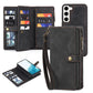 Zipper Wallet Magnetic Detachable Leather Phone Case, For Samsung Galaxy S23 5G, For Samsung Galaxy S23+ 5G, For Samsung Galaxy S23 Ultra 5G, For Samsung Galaxy S22 5G, For Samsung Galaxy S22+ 5G, For Samsung Galaxy S22 Ultra 5G, For Samsung Galaxy S21...