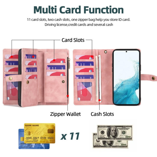 Zipper Wallet Magnetic Detachable Leather Phone Case, For Samsung Galaxy A22 5G, For Samsung Galaxy A32 5G, For Samsung Galaxy A32 4G, For Samsung Galaxy A33 5G, For Samsung Galaxy A42 5G, For Samsung Galaxy A50, For Samsung Galaxy A51 4G��������������...