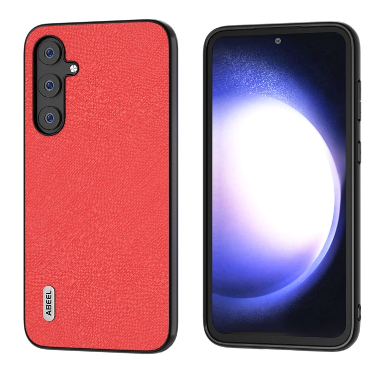 ABEEL Cross Texture Genuine Leather Phone Case, For Samsung Galaxy Z Flip6 / Flip7 FE, For Samsung Galaxy Z Fold6, For Samsung Galaxy S23 FE 5G, For Samsung Galaxy Z Fold5, For Samsung Galaxy Z Flip5