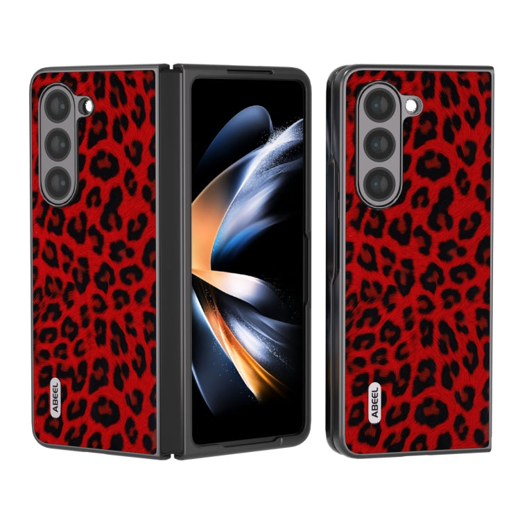 ABEEL Black Edge Leopard Phone Case, For Samsung Galaxy Z Fold5, For Samsung Galaxy Z Flip5