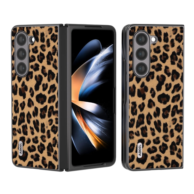 ABEEL Black Edge Leopard Phone Case, For Samsung Galaxy Z Fold5, For Samsung Galaxy Z Flip5