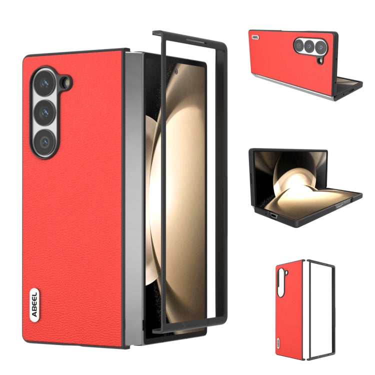 ABEEL Genuine Leather Luolai Series Phone Case, For Samsung Galaxy Z Flip6 / Flip7 FE, For Samsung Galaxy Z Fold6, For Samsung Galaxy Z Fold5, For Samsung Galaxy Z Flip5