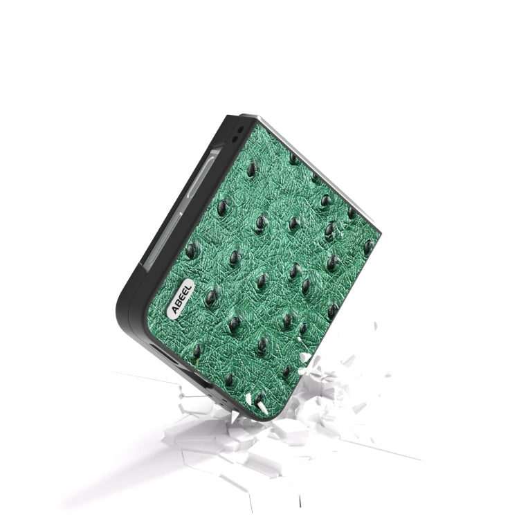 ABEEL Genuine Leather Ostrich Texture Phone Case, For Samsung Galaxy Z Flip6 / Flip7 FE, For Samsung Galaxy Z Fold6, For Samsung Galaxy Z Fold5, For Samsung Galaxy Z Flip5