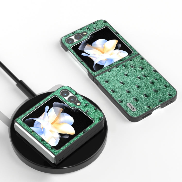 ABEEL Genuine Leather Ostrich Texture Phone Case, For Samsung Galaxy Z Flip6 / Flip7 FE, For Samsung Galaxy Z Fold6, For Samsung Galaxy Z Fold5, For Samsung Galaxy Z Flip5