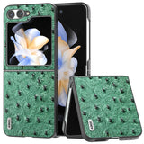 ABEEL Genuine Leather Ostrich Texture Phone Case, For Samsung Galaxy Z Flip6 / Flip7 FE, For Samsung Galaxy Z Fold6, For Samsung Galaxy Z Fold5, For Samsung Galaxy Z Flip5