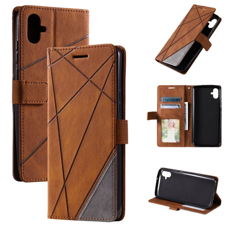 Skin Feel Splicing Leather Phone Case, For Samsung Galaxy A25 5G, For Samsung Galaxy S23 FE 5G, For Samsung Galaxy A24, For Samsung Galaxy A04e /F04, For Samsung Galaxy A34 5G, For Samsung Galaxy A54 5G
