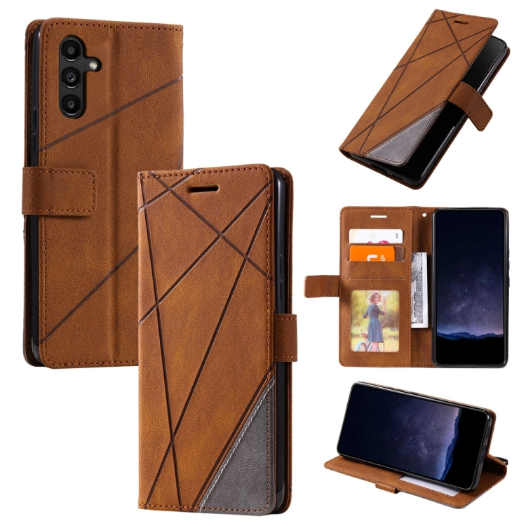 Skin Feel Splicing Leather Phone Case, For Samsung Galaxy Xcover 7, For Samsung Galaxy A55 5G, For Samsung Galaxy A35 5G, For Samsung Galaxy S24 Ultra 5G, For Samsung Galaxy S24+ 5G, For Samsung Galaxy S24 5G, For Samsung Galaxy A15��������������������...