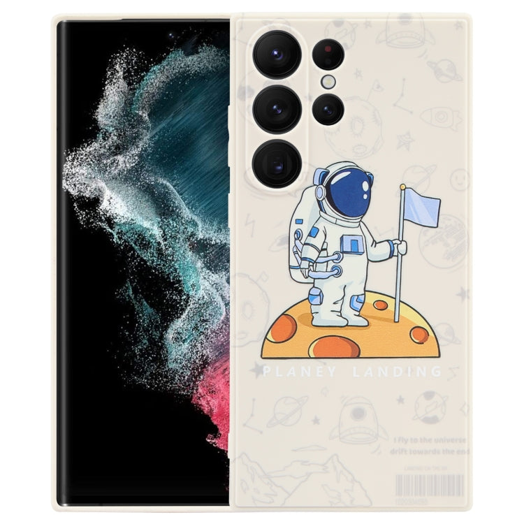 Astronaut Pattern Silicone Straight Edge Phone Case
