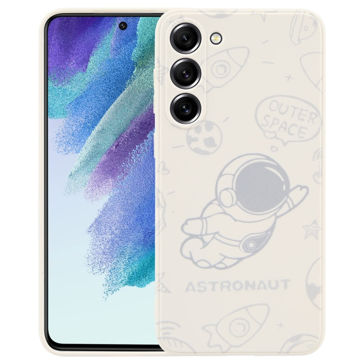 Astronaut Pattern Silicone Straight Edge Phone Case
