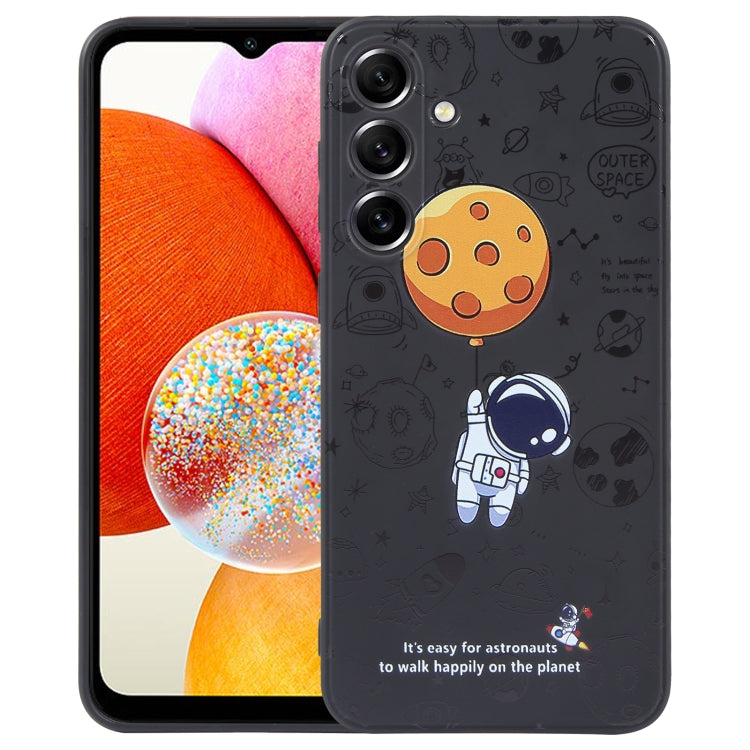Astronaut Pattern Silicone Straight Edge Phone Case