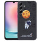 Astronaut Pattern Silicone Straight Edge Phone Case