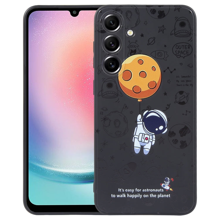 Astronaut Pattern Silicone Straight Edge Phone Case