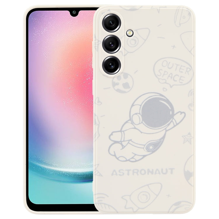 Astronaut Pattern Silicone Straight Edge Phone Case