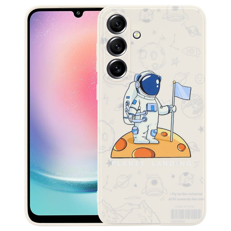 Astronaut Pattern Silicone Straight Edge Phone Case