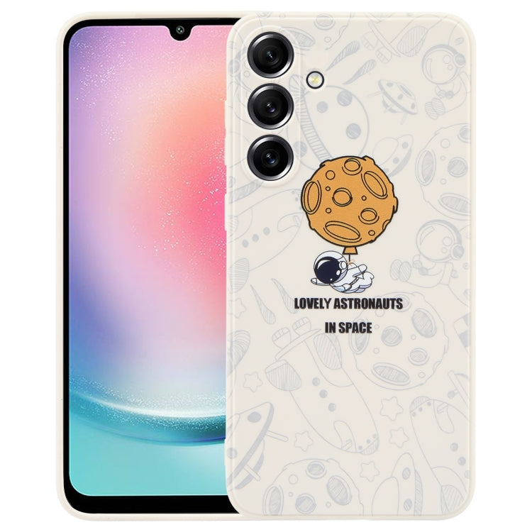 Astronaut Pattern Silicone Straight Edge Phone Case
