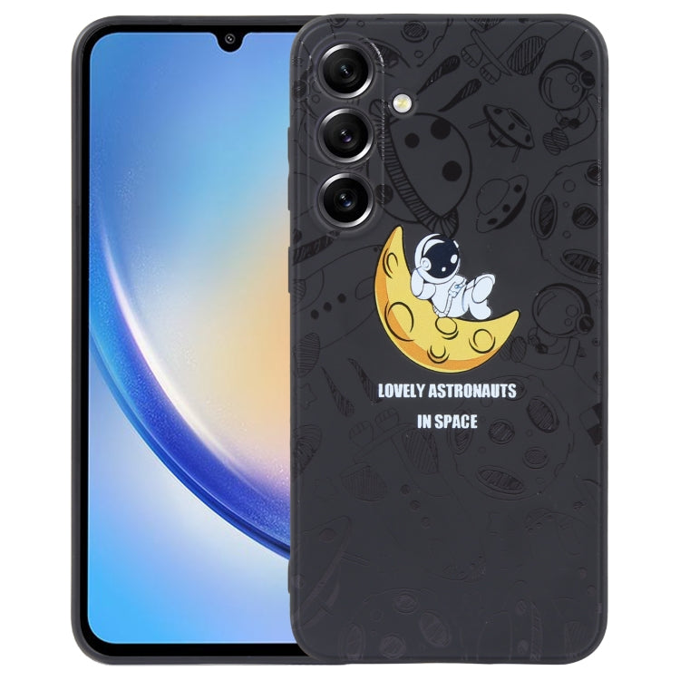 Astronaut Pattern Silicone Straight Edge Phone Case