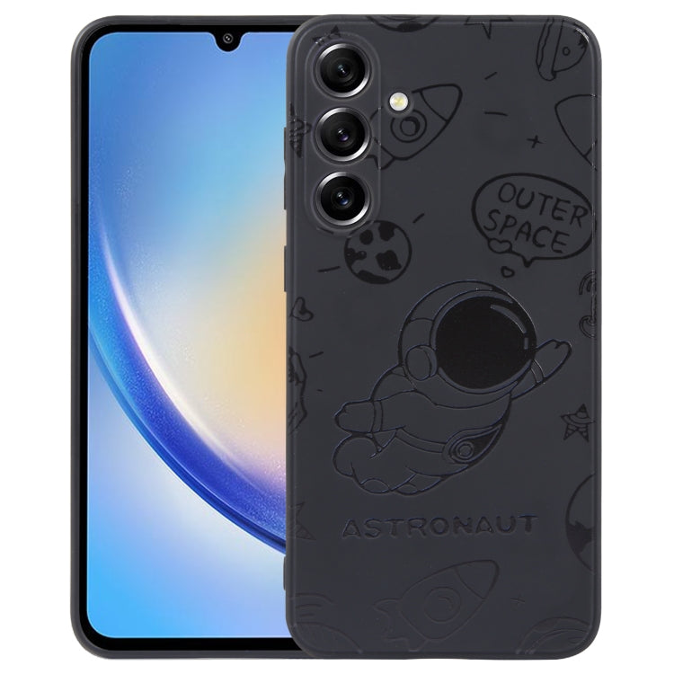 Astronaut Pattern Silicone Straight Edge Phone Case