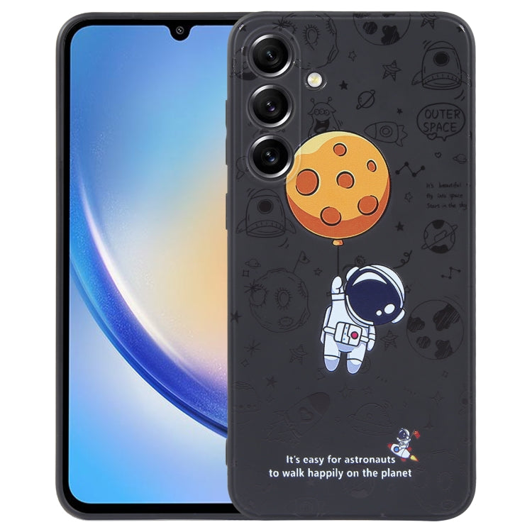 Astronaut Pattern Silicone Straight Edge Phone Case