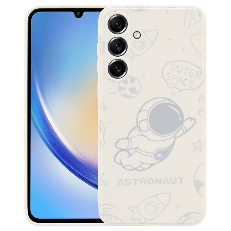 Astronaut Pattern Silicone Straight Edge Phone Case
