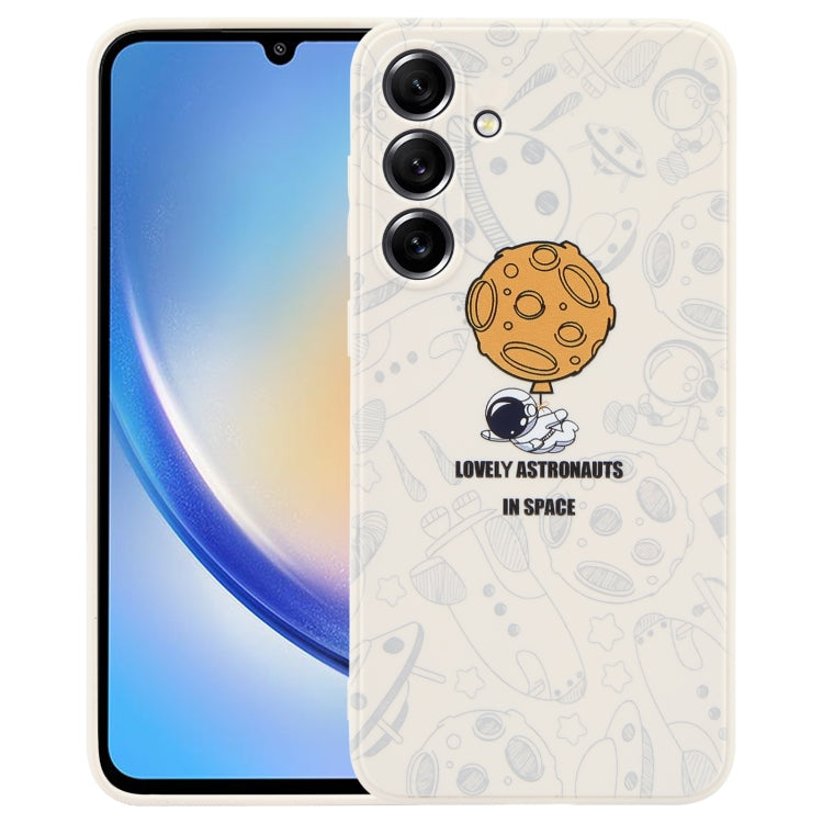 Astronaut Pattern Silicone Straight Edge Phone Case