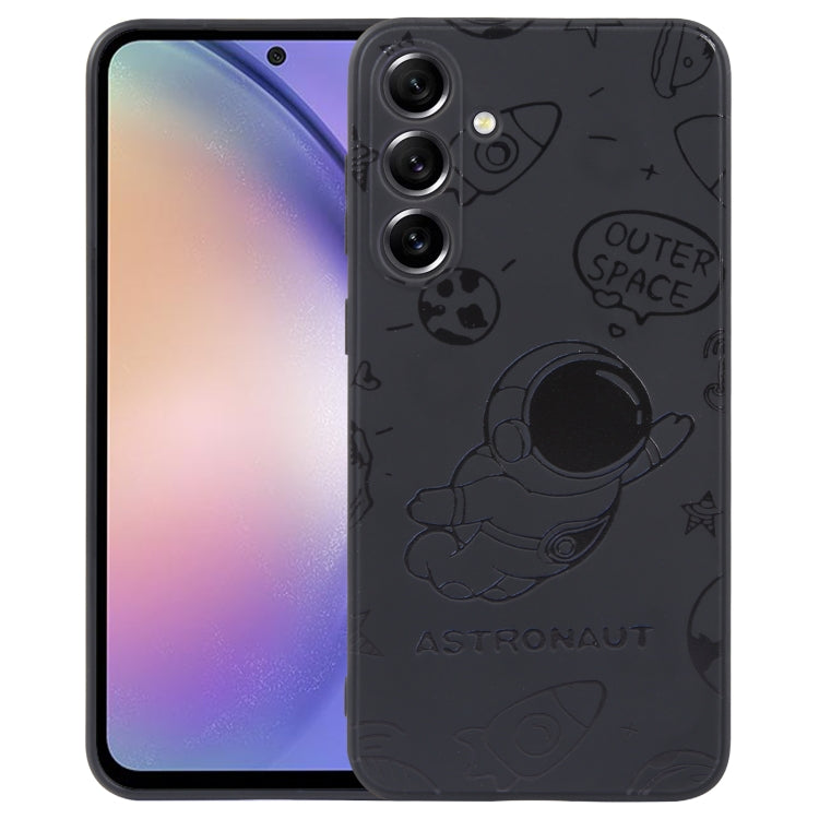 Astronaut Pattern Silicone Straight Edge Phone Case