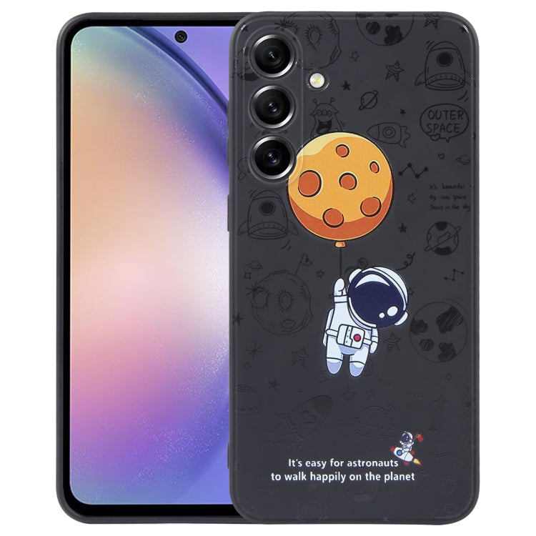 Astronaut Pattern Silicone Straight Edge Phone Case