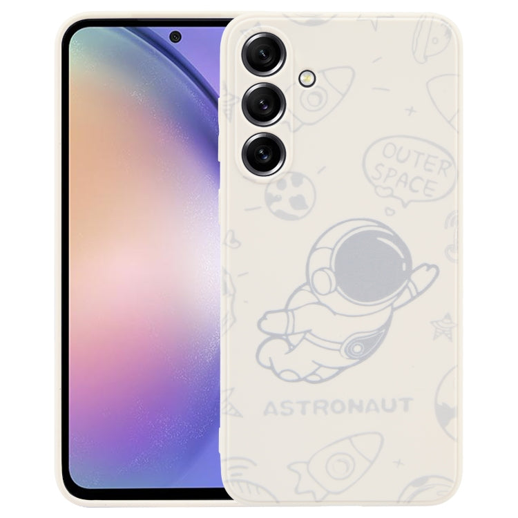 Astronaut Pattern Silicone Straight Edge Phone Case
