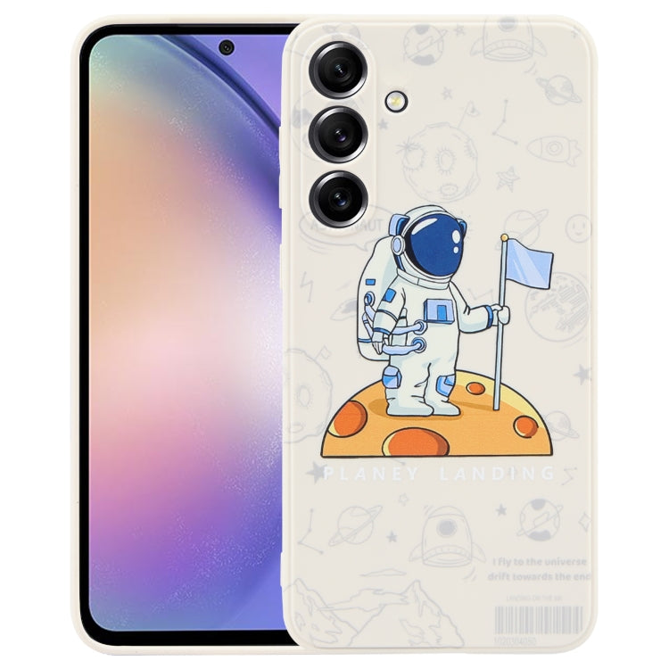 Astronaut Pattern Silicone Straight Edge Phone Case