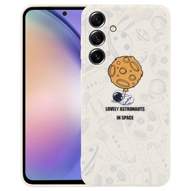 Astronaut Pattern Silicone Straight Edge Phone Case