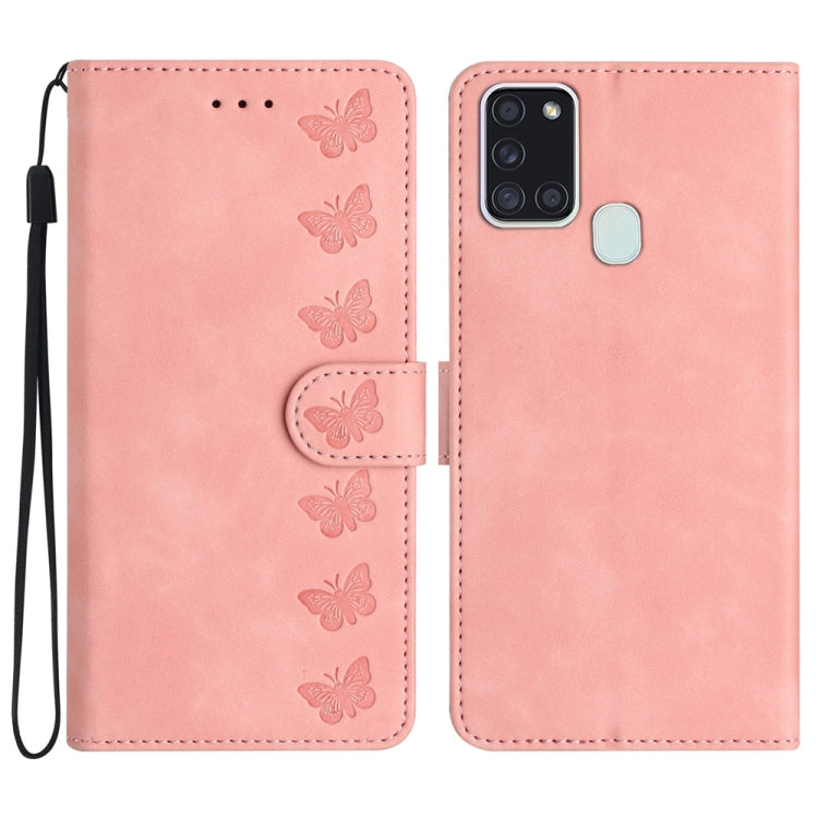Seven Butterflies Embossed Leather Phone Case, For Samsung Galaxy A13 5G, For Samsung Galaxy A14 5G, For Samsung Galaxy A20 / A30, For Samsung Galaxy S24 5G, For Samsung Galaxy A05s, For Samsung Galaxy A20e, For Samsung Galaxy A20s���������������������...