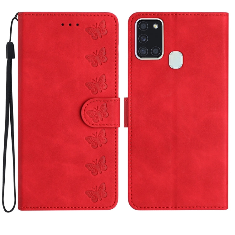 Seven Butterflies Embossed Leather Phone Case, For Samsung Galaxy A13 5G, For Samsung Galaxy A14 5G, For Samsung Galaxy A20 / A30, For Samsung Galaxy S24 5G, For Samsung Galaxy A05s, For Samsung Galaxy A20e, For Samsung Galaxy A20s���������������������...