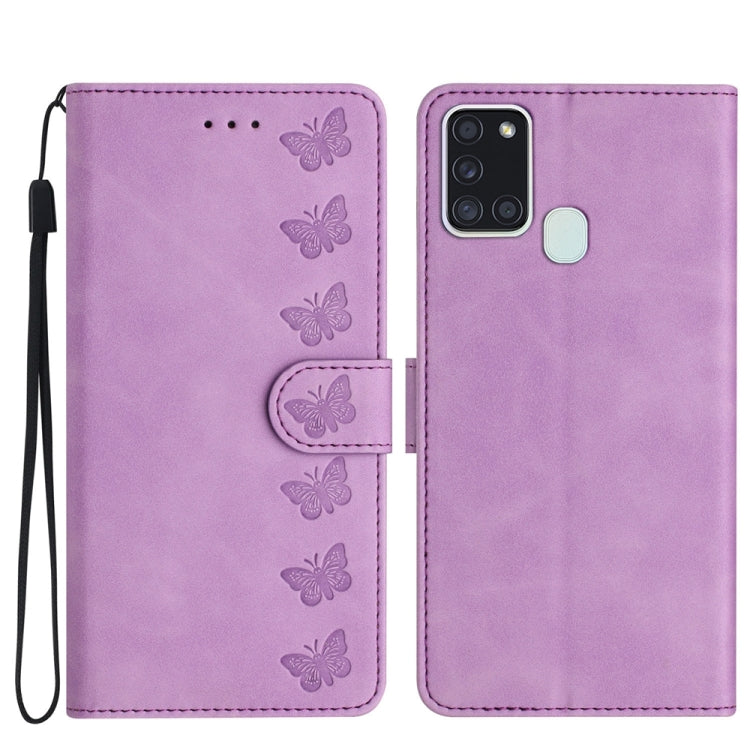 Seven Butterflies Embossed Leather Phone Case, For Samsung Galaxy A13 5G, For Samsung Galaxy A14 5G, For Samsung Galaxy A20 / A30, For Samsung Galaxy S24 5G, For Samsung Galaxy A05s, For Samsung Galaxy A20e, For Samsung Galaxy A20s���������������������...