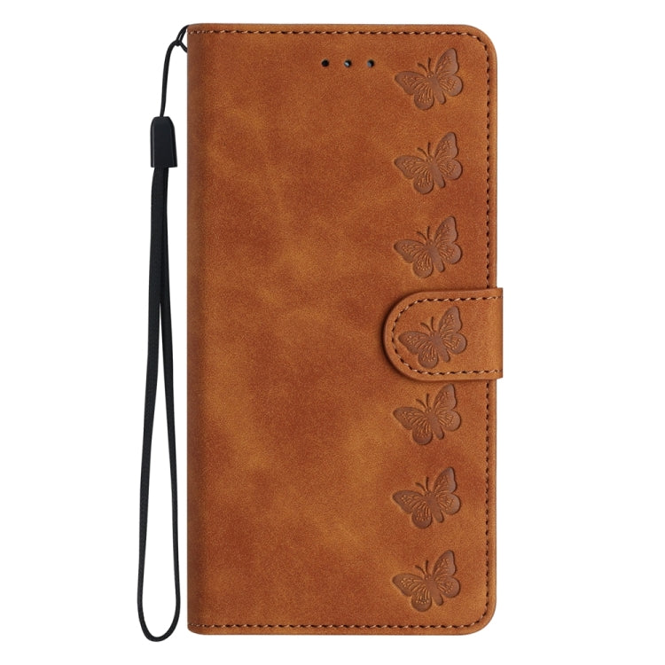 Seven Butterflies Embossed Leather Phone Case, For Samsung Galaxy A41, For Samsung Galaxy A42 5G, For Samsung Galaxy A50, For Samsung Galaxy A51, For Samsung Galaxy A52 5G, For Samsung Galaxy A53, For Samsung Galaxy A54, For Samsung Galaxy A70