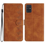 Seven Butterflies Embossed Leather Phone Case, For Samsung Galaxy A71, For Samsung Galaxy A72 5G, For Samsung Galaxy A73 5G, For Samsung Galaxy M23, For Samsung Galaxy M32, For Samsung Galaxy M52 5G, For Samsung Galaxy M53