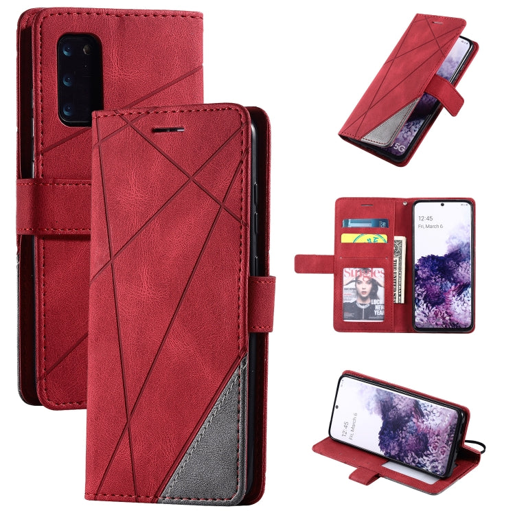 Skin Feel Splicing Horizontal Flip Leather Case with Holder & Card Slots & Wallet & Photo Frame, For Samsung Galaxy S20, For Samsung Galaxy S20 Plus, For Samsung Galaxy S20 Ultra, For Samsung Galaxy S8, For Samsung Galaxy J6, For Samsung Galaxy A50����...