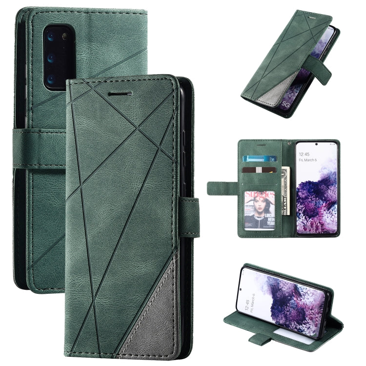 Skin Feel Splicing Horizontal Flip Leather Case with Holder & Card Slots & Wallet & Photo Frame, For Samsung Galaxy S20, For Samsung Galaxy S20 Plus, For Samsung Galaxy S20 Ultra, For Samsung Galaxy S8, For Samsung Galaxy J6, For Samsung Galaxy A50����...
