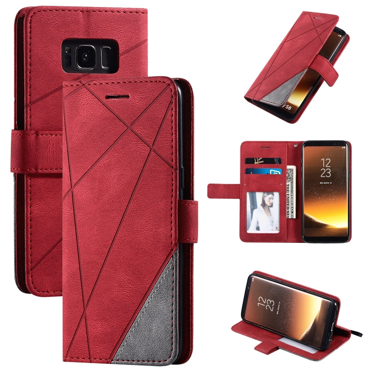 Skin Feel Splicing Horizontal Flip Leather Case with Holder & Card Slots & Wallet & Photo Frame, For Samsung Galaxy S20, For Samsung Galaxy S20 Plus, For Samsung Galaxy S20 Ultra, For Samsung Galaxy S8, For Samsung Galaxy J6, For Samsung Galaxy A50����...