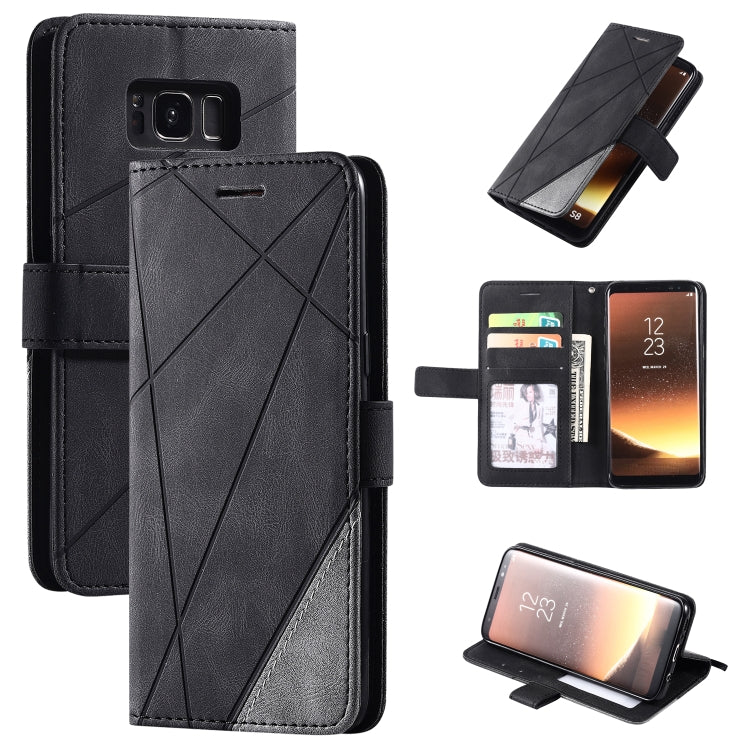 Skin Feel Splicing Horizontal Flip Leather Case with Holder & Card Slots & Wallet & Photo Frame, For Samsung Galaxy S20, For Samsung Galaxy S20 Plus, For Samsung Galaxy S20 Ultra, For Samsung Galaxy S8, For Samsung Galaxy J6, For Samsung Galaxy A50����...