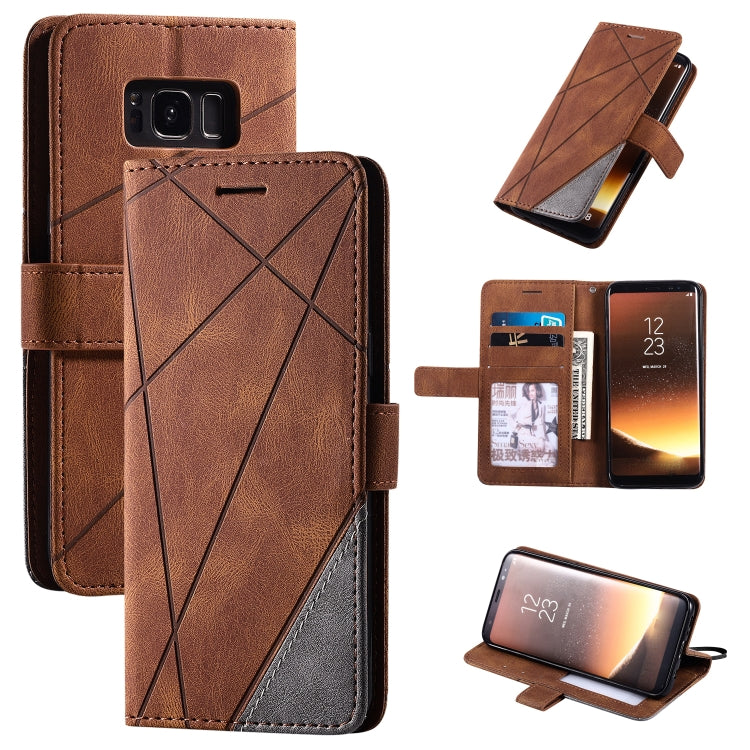 Skin Feel Splicing Horizontal Flip Leather Case with Holder & Card Slots & Wallet & Photo Frame, For Samsung Galaxy S20, For Samsung Galaxy S20 Plus, For Samsung Galaxy S20 Ultra, For Samsung Galaxy S8, For Samsung Galaxy J6, For Samsung Galaxy A50����...