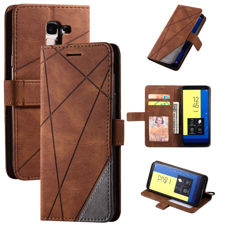 Skin Feel Splicing Horizontal Flip Leather Case with Holder & Card Slots & Wallet & Photo Frame, For Samsung Galaxy S20, For Samsung Galaxy S20 Plus, For Samsung Galaxy S20 Ultra, For Samsung Galaxy S8, For Samsung Galaxy J6, For Samsung Galaxy A50����...