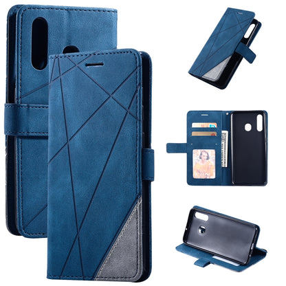 Skin Feel Splicing Horizontal Flip Leather Case with Holder & Card Slots & Wallet & Photo Frame, For Samsung Galaxy A20, For Samsung Galaxy A20e