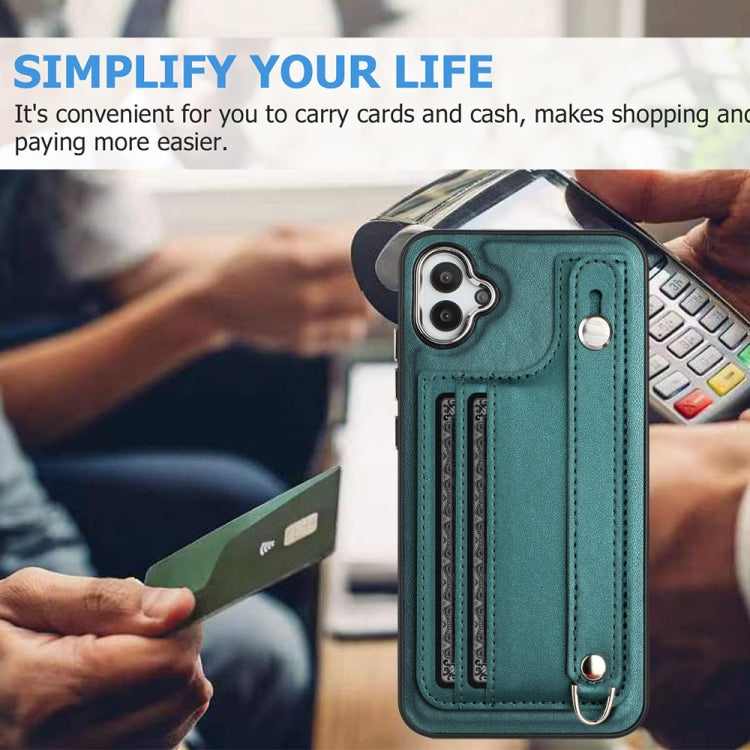 Shockproof Leather Phone Case with Wrist Strap, For Samsung Galaxy A04E / F04 / M04, For Samsung Galaxy A14 4G / A14 5G, For Samsung Galaxy A34 5G, For Samsung Galaxy A54 5G, For Samsung Galaxy S23 Ultra, For Samsung Galaxy S23, For Samsung Galaxy A04 ...