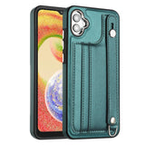 Shockproof Leather Phone Case with Wrist Strap, For Samsung Galaxy A04E / F04 / M04, For Samsung Galaxy A14 4G / A14 5G, For Samsung Galaxy A34 5G, For Samsung Galaxy A54 5G, For Samsung Galaxy S23 Ultra, For Samsung Galaxy S23, For Samsung Galaxy A04 ...