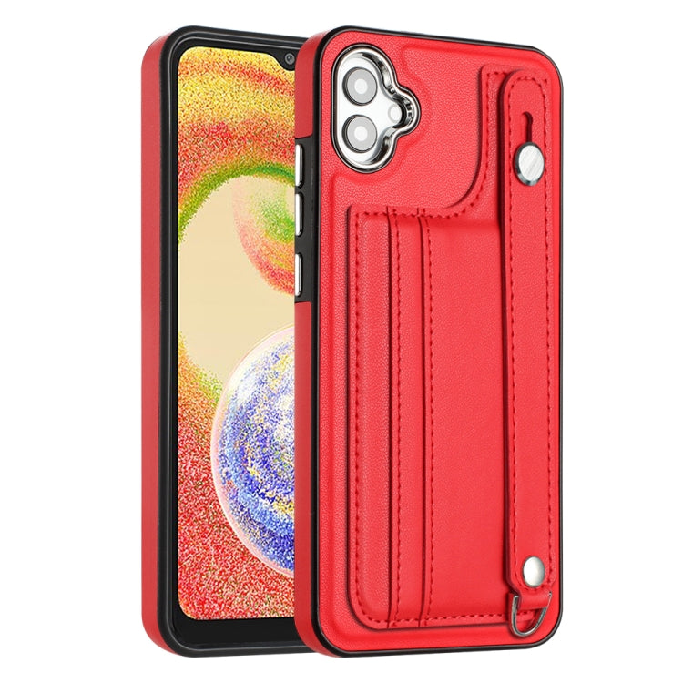 Shockproof Leather Phone Case with Wrist Strap, For Samsung Galaxy A04E / F04 / M04, For Samsung Galaxy A14 4G / A14 5G, For Samsung Galaxy A34 5G, For Samsung Galaxy A54 5G, For Samsung Galaxy S23 Ultra, For Samsung Galaxy S23, For Samsung Galaxy A04 ...