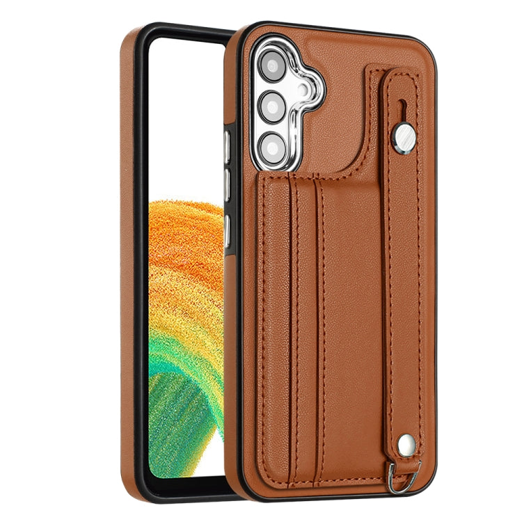 Shockproof Leather Phone Case with Wrist Strap, For Samsung Galaxy A04E / F04 / M04, For Samsung Galaxy A14 4G / A14 5G, For Samsung Galaxy A34 5G, For Samsung Galaxy A54 5G, For Samsung Galaxy S23 Ultra, For Samsung Galaxy S23, For Samsung Galaxy A04 ...