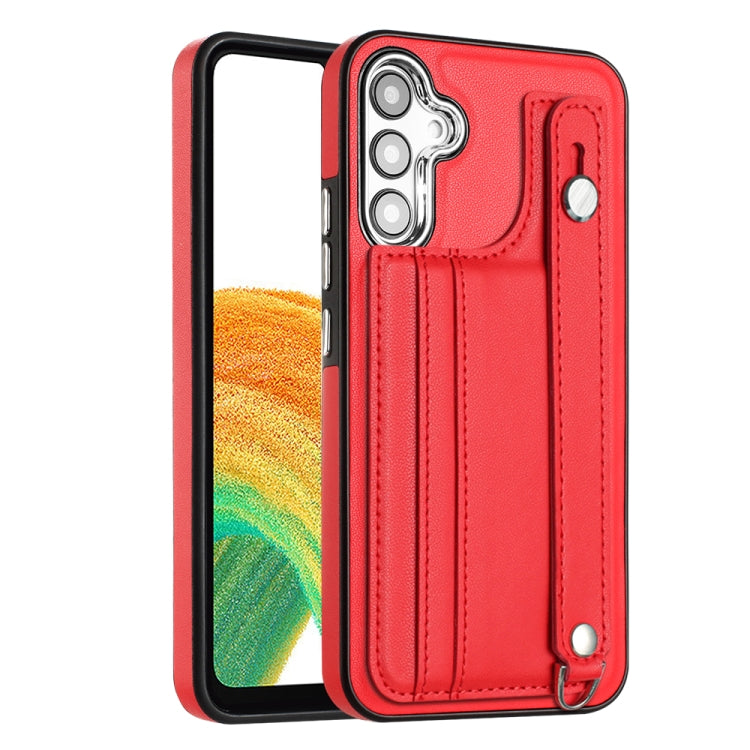 Shockproof Leather Phone Case with Wrist Strap, For Samsung Galaxy A04E / F04 / M04, For Samsung Galaxy A14 4G / A14 5G, For Samsung Galaxy A34 5G, For Samsung Galaxy A54 5G, For Samsung Galaxy S23 Ultra, For Samsung Galaxy S23, For Samsung Galaxy A04 ...